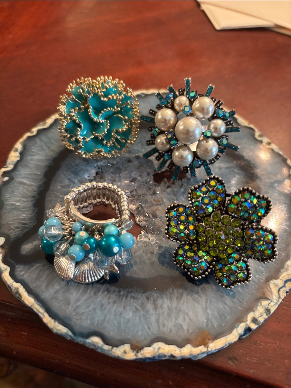 4 Cluster Stretch Cocktail Rings